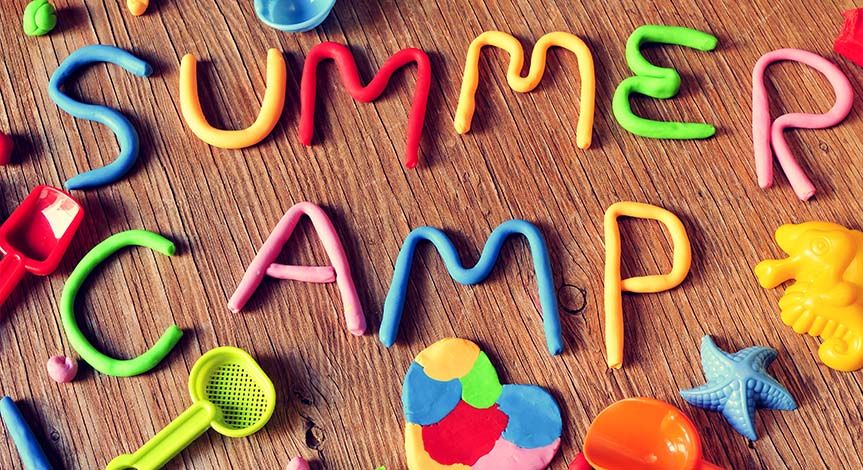 Summer camp written in colored Play Doh